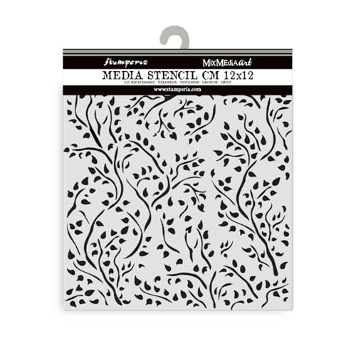 Stamperia - Thick Stencils for Scrapbooks, Albums, Cards, Bullet Journalling, and More, Flexible Material, Easy to Clean, Perfect for Hobbies, Crafts and Gifting (House of Roses, Branch Pattern) von Stamperia