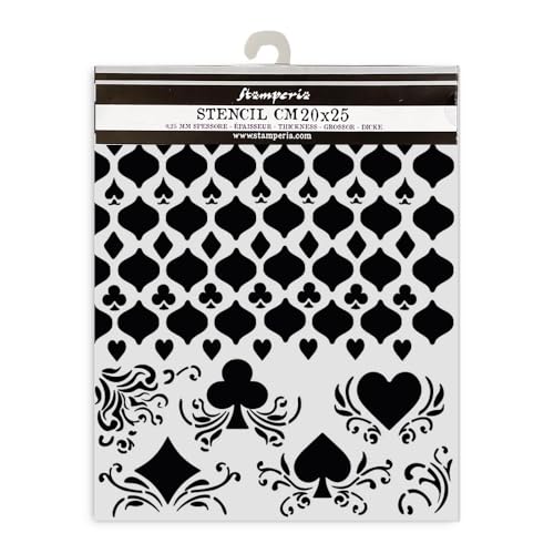 Stamperia - Thick Stencils for Scrapbooks, Albums, Cards, Bullet Journalling, and More, Flexible Material, Easy to Clean, Perfect for Hobbies, Crafts and Gifting (Master of Magic, Cards Pattern) von Stamperia