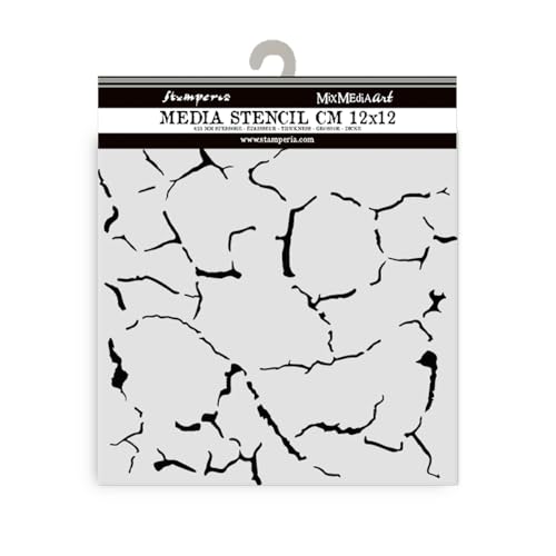 Stamperia - Thick Stencils for Scrapbooks, Albums, Cards, Bullet Journalling, and More, Flexible Material, Easy to Clean, Perfect for Hobbies, Crafts and Gifting (Silent Sea, Crackle Pattern) von Stamperia