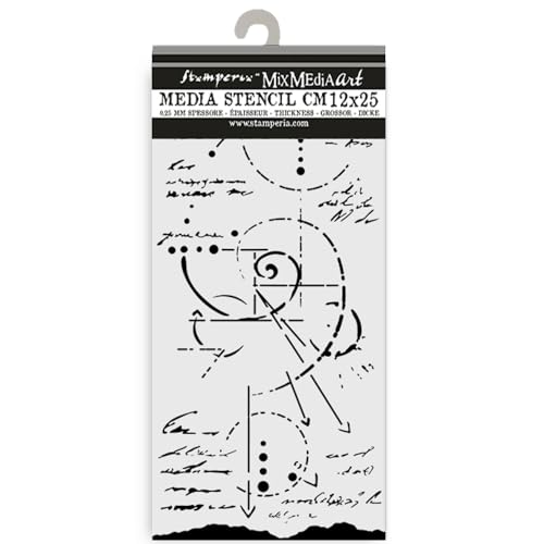 Stamperia - Thick Stencils for Scrapbooks, Albums, Cards, Bullet Journalling, and More, Flexible Material, Easy to Clean, Perfect for Hobbies, Crafts and Gifting (Silent Sea, Fossil) von Stamperia