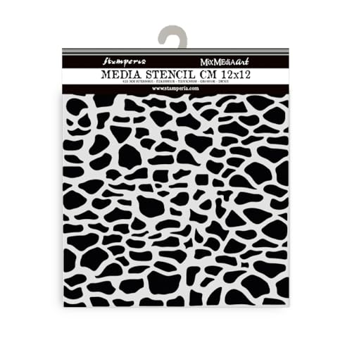 Stamperia - Thick Stencils for Scrapbooks, Albums, Cards, Bullet Journalling, and More, Flexible Material, Easy to Clean, Perfect for Hobbies, Crafts and Gifting (Silent Sea, Stones Pattern) von Stamperia