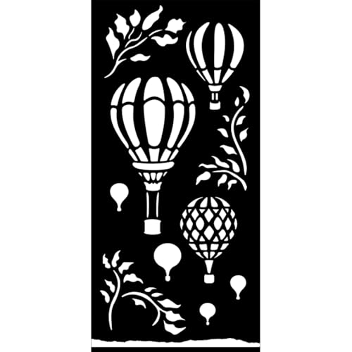 Stamperia - Thick Stencils for Scrapbooks, Albums, Cards, Bullet Journalling, and More, Flexible Material, Easy to Clean, Perfect for Hobbies, Crafts and Gifting (Timeless, Air Balloons) von Stamperia