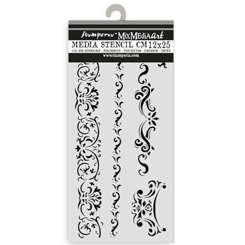 Stamperia - Thick Stencils for Scrapbooks, Albums, Cards, Bullet Journalling, and More, Flexible Material, Easy to Clean, Perfect for Hobbies, Crafts and Gifting (Venice, City of Art - Borders) von Stamperia
