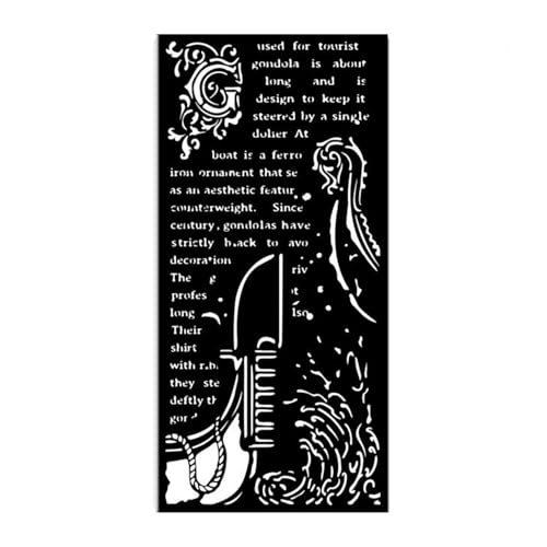 Stamperia - Thick Stencils for Scrapbooks, Albums, Cards, Bullet Journalling, and More, Flexible Material, Easy to Clean, Perfect for Hobbies, Crafts and Gifting (Venice, City of Art - Gondola) von Stamperia