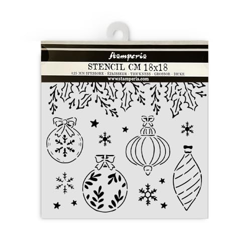 Stamperia - Thick Stencils for Scrapbooks, Albums, Cards, Bullet Journals, and More, Christmas Balls, Flexible Material, Easy to Clean, Perfect for Hobbies, Crafts, and Gifting (The Nutcracker) von Stamperia