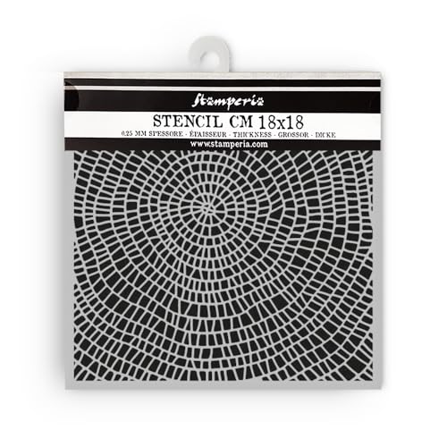 Stamperia - Thick Stencils for Scrapbooks, Albums, Cards, Bullet Journals, and More, Flexible Material, Easy to Clean, Perfect for Crafts and Gifting (Whispering Woods, Bark Pattern) von Stamperia