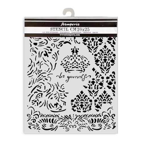 Stamperia - Thick Stencils for Scrapbooks, Albums, Cards, Bullet Journals, and More, Flexible Material, Easy to Clean, Perfect for Hobbies, Crafts, and Gifting (Alterego - Crown Be Yourself) von Stamperia