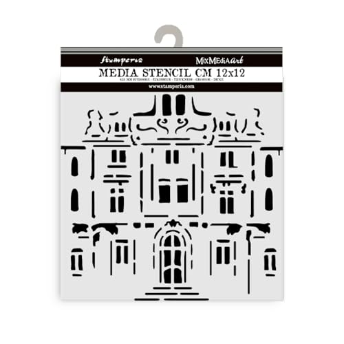 Stamperia - Thick Stencils for Scrapbooks, Albums, Cards, Bullet Journals, and More, Flexible Material, Easy to Clean, Perfect for Hobbies, Crafts, and Gifting (Art of Travelling, Palace) von Stamperia