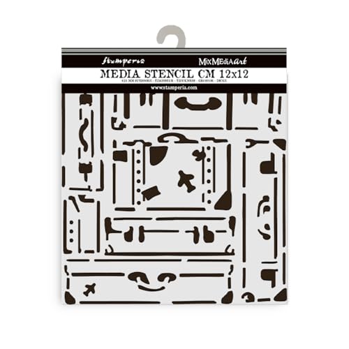 Stamperia - Thick Stencils for Scrapbooks, Albums, Cards, Bullet Journals, and More, Flexible Material, Easy to Clean, Perfect for Hobbies, Crafts, and Gifting (Art of Travelling, Palace) von Stamperia