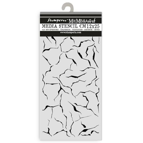 Stamperia - Thick Stencils for Scrapbooks, Albums, Cards, Bullet Journals, and More, Flexible Material, Easy to Clean, Perfect for Hobbies, Crafts, and Gifting (Golden Harmony - Crackle) von Stamperia