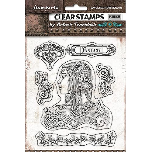 Stamperia WTK169 Acryl-Stempel, Zauberwald, Amazon, Mehrfarbig, 14 x 18 cm Stamperia WTK169 Acryl-Stempel, Zauberwald, Amazon, Mehrfarbig, 14 x 18 cm von Stamperia