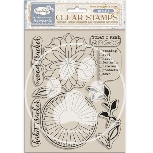 Stamperia - Acrylic Stamp for Scrapbooking, Albums, Card Making, Bullet Journalling and More, Transparent, Long Lasting, Easy to Clean, Perfect for Crafts and Gifting (Dewdrops, Habit Tracker) Stamperia - Acrylic Stamp for Scrapbooking, Albums, Card Making, Bullet Journalling and More, Transparent, Long Lasting, Easy to Clean, Perfect for Crafts and Gifting (Dewdrops, Habit Tracker) von Stamperia
