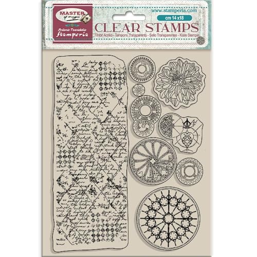 Stamperia - Acrylic Stamp for Scrapbooking, Albums, Card Making, and Bullet Journalling, Transparent, Long Lasting, Easy to Clean, Perfect for Crafts and Gifting (Master of Magic, Border & Circles) Stamperia - Acrylic Stamp for Scrapbooking, Albums, Card Making, and Bullet Journalling, Transparent, Long Lasting, Easy to Clean, Perfect for Crafts and Gifting (Master of Magic, Border & Circles) von Stamperia