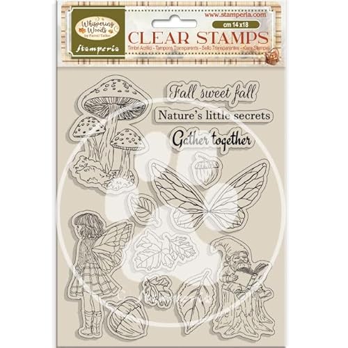 Stamperia WTK225, Acrylic Stamp-Mushrooms and Fairies, 14x18cm, 3 Count Stamperia WTK225, Acrylic Stamp-Mushrooms and Fairies, 14x18cm, 3 Count von Stamperia