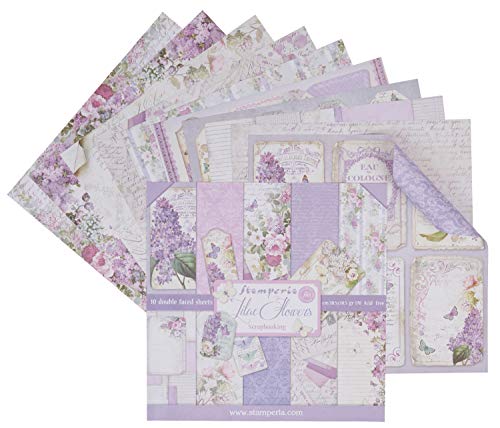 Stamperia paper block 10 leaves twice 30 x 30 lilac von Stamperia