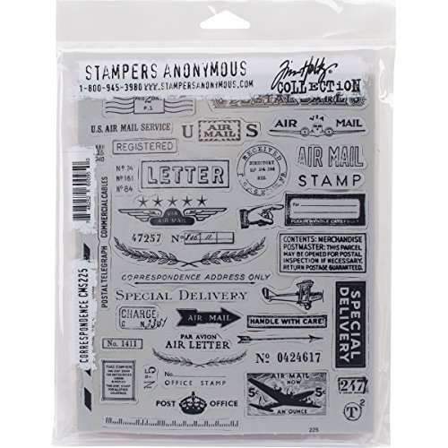 Stampers Anonymous Haftstempel Korrespondenz, Gummi, grau, 7 x 8.5 von Stampers Anonymous