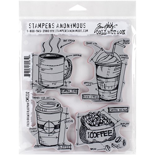 Stempel Fresh Brewed Anonymous_agw Blueprint Stempel, Motiv: Blumen-Herz, grau von Stampers Anonymous