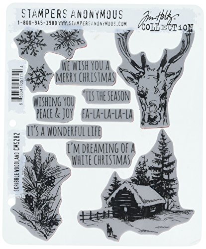 Stampers Anonymous CMS282 Tim Holtz Haftstempel 17,8 x 22,6 cm, skribble Woodland Stampers Anonymous CMS282 Tim Holtz Haftstempel 17,8 x 22,6 cm, skribble Woodland von Stampers Anonymous