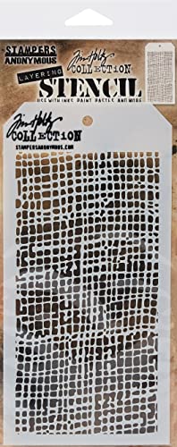 Stempel Anonymous Kunststoff Tim Holtz Layered Stencil 4.125-inch X 21,6 cm, Jute von Stampers Anonymous