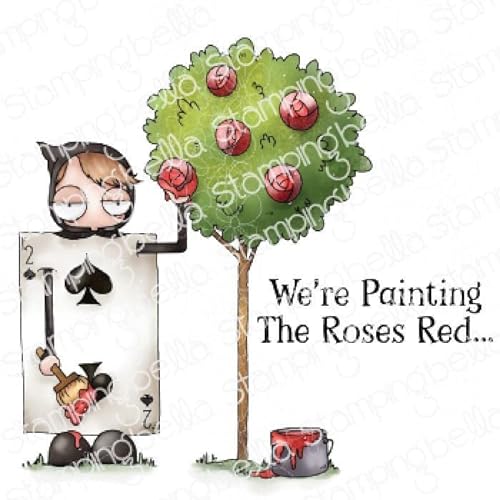 Stamping Bella, Rubber Stamp, ODDBALL PAINTING THE ROSES RED von Stamping Bella
