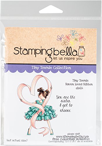 Unbekannt Stamping Bella Tiny Townie-Raven Loves Ribbon Frischhalte-Stempel, Mehrfarbig, 14.61 x 11.18 x 0.76 cm von Stamping Bella