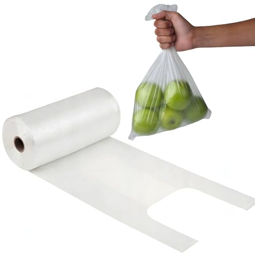 Paclan 350 STÜCK Hemdchentragetaschen, Plastik Knotenbeutel. Hergestellt aus robuster HDPE-Folie, ideal für Lebensmittellagerung. Transparente Farbe für leichte Inhaltskontrolle, Kapazität 5 KG Paclan 350 STÜCK Hemdchentragetaschen, Plastik Knotenbeutel. Hergestellt aus robuster HDPE-Folie, ideal für Lebensmittellagerung. Transparente Farbe für leichte Inhaltskontrolle, Kapazität 5 KG von StandHeiz