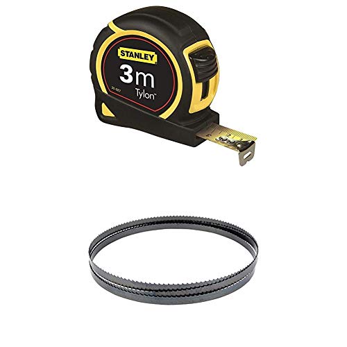 Stanley 1-30-687 Bandmass Tylon, 3 m, Tylon-Polymer Schutzschicht, verschiebbarer Endhaken, Kunststoffgehäuse + Dewalt DT2316L-QZ EXTREME Bimetall Säbelsägeblatt 305 (5 Stk.) von Stanley