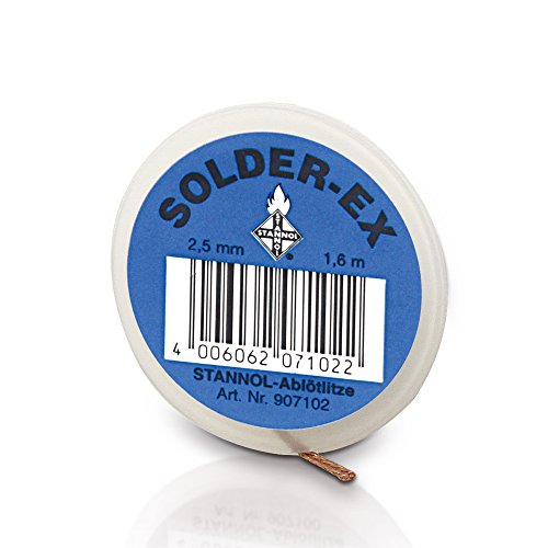 Stannol 907102 Entlötlitze Typ Solder-Ex 2,5mm x 1,6m, Blau Stannol 907102 Entlötlitze Typ Solder-Ex 2,5mm x 1,6m, Blau von Stannol