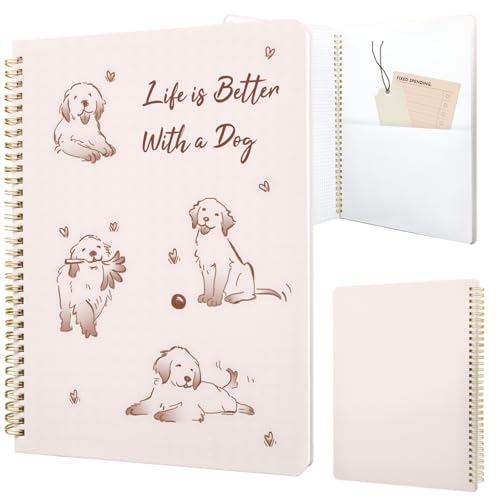 Stanoha Niedliches Spiralnotizbuch, Tagebuch, A4, ästhetisch, hübsches Design für Frauen und Mädchen, Kawaii, mit Tasche, 21,6 x 27,9 cm, Graph, Better Dog von Stanoha