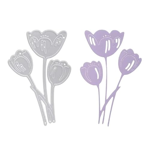 Stanzenshop Stanzschablone Drei Tulpen, Blumen, Pflanzen, Stanzformen, Schablonen, Scrapbooking, Kartenherstellung, DIY, Prägeschablonen, Papierkarten, Cutting Dies von Stanzenshop.de