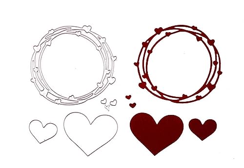 Stanzenshop Stanzschablone Herzkranz, Liebe, Valentinstag, Rot, Stanzformen, Schablonen, Scrapbooking, Kartenherstellung, DIY, Prägeschablonen, Papierkarten, Cutting Dies von Stanzenshop.de