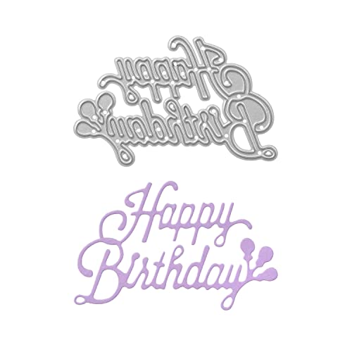 Stanzenshop Stanzschablone Schriftzug Happy Birthday mit Luftballons, Stanzschablone Geburtstag, Feier, Party, Stanzformen, Schablonen, Scrapbooking, Kartenherstellung von Stanzenshop.de