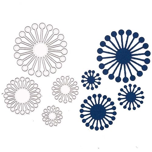 Stanzenshop Stanzschablone Vier Blumen mit Punkten, Muster, Floral, Kreis, Stanzformen, Schablonen, Scrapbooking, Kartenherstellung, DIY, Prägeschablonen von Stanzenshop.de