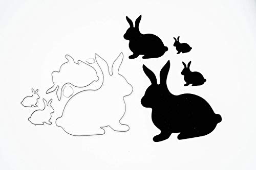 Stanzenshop Stanzschablone Vier verschiedene Hasen, Tiere, Stanzschablone Hase, Stanzschablonen Ostern, Stanzformen, Schablonen, Scrapbooking, Kartenherstellung von Stanzenshop.de