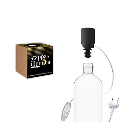 Stappa e illumina BULB Standard | Verwendung ohne Lampenschirm Verwandeln Sie Flaschen in 30 Sekunden in Lampen, Flaschen mit einem Loch von 15 bis 22mm E27 Lampenfassung für Flasche Magnum Champagner von Stappa e illumina