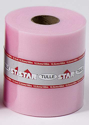 Star-Filcas 158.100M00H Tüll Spule, Rosa (hell), 12,5 cm x 100 m von Star-Filcas