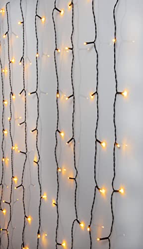 LED-Lichtervorhang Golden Warm White 1,3x2 m von Star Trading, Lichter-Kette schwarz für innen und außen, 120 LEDs extra warmweiß, IP44 LED-Lichtervorhang Golden Warm White 1,3x2 m von Star Trading, Lichter-Kette schwarz für innen und außen, 120 LEDs extra warmweiß, IP44 von Star