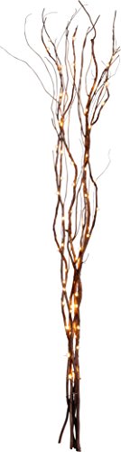 Zweig mit LED Lichterkette Willow Dewdrop von Star Trading, Dekozweig Weihnachten in Braun und Kupfer, warmweiß, batteriebetrieben, Höhe: 60 cm von Star
