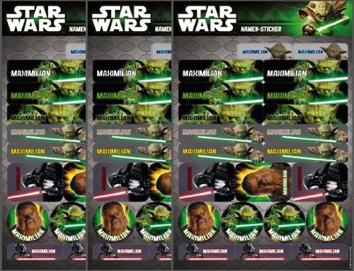 Star Wars Namen-Sticker 3er Set = 66 Namen-Sticker Star Wars Namen-Sticker 3er Set = 66 Namen-Sticker von Star Wars