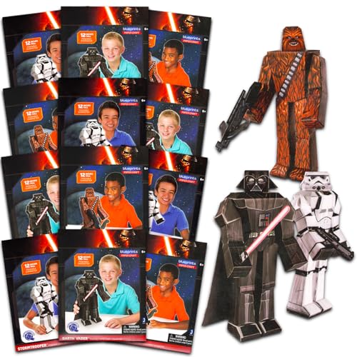 Star Wars Papiermodellbausatz, Partygeschenk-Set – 12 Packungen Papier-Aktivitätssets für Geburtstage, Feiern, lustige Aktivitäten, mehr | Star Wars Partyzubehör-Set für Kinder von Star Wars