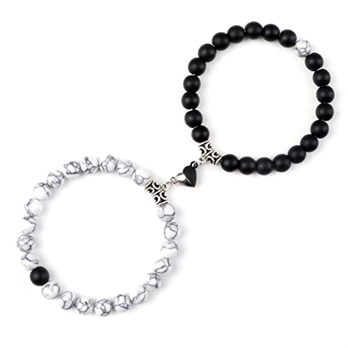 Star.W Yin Yang Herz Magnet Paar Armband 2 Teile/Satz 8mm Naturstein Perlen Freundschaft Paar Armbänder Modeschmuck für Frauen Männer Star.W Yin Yang Herz Magnet Paar Armband 2 Teile/Satz 8mm Naturstein Perlen Freundschaft Paar Armbänder Modeschmuck für Frauen Männer von Star.W
