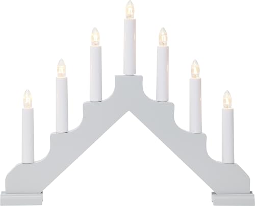 Fensterleuchter Ada von Star Trading, Kerzenständer mit 7 Glühbirnen E10 warmweiß, Weihnachtsdeko aus Holz in Grau, Kabelschalter, Länge: 37,5 cm Fensterleuchter Ada von Star Trading, Kerzenständer mit 7 Glühbirnen E10 warmweiß, Weihnachtsdeko aus Holz in Grau, Kabelschalter, Länge: 37,5 cm von Star