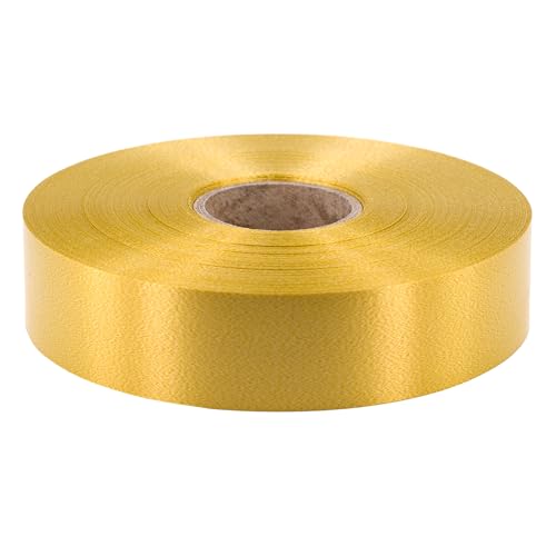 Geschenkband Ringelband 31mm x 100m Gold - wasserfestes Dekoband aus Kunststoff - Polyband zum Binden von Schleifen und Autoschleifen - zum Basteln von Weihnachtssterne und Verpacken von Geschenken von Star
