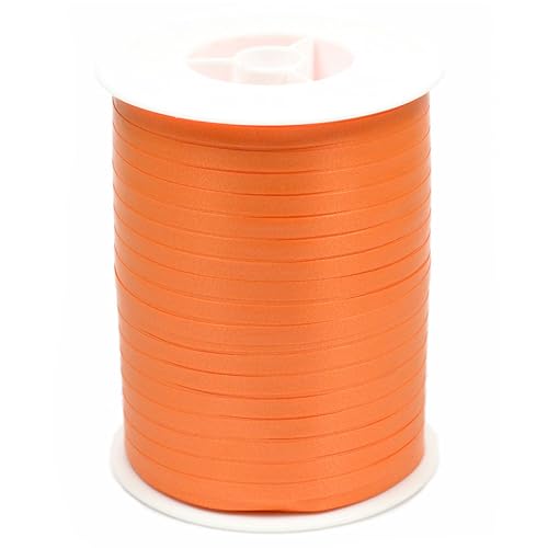 Geschenkband Ringelband 5mm x 500m wasserfest - 30 Farben in 5/10/19/31/50mm - Dekoband aus Kunststoff - Polyband zum Anbinden von Luftballons - Orange von Star