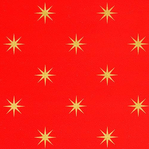 Geschenkpapier 70cm x 2m Rolle Sterne Muster Weihnachtspapier rot gold Geschenkpapier 70cm x 2m Rolle Sterne Muster Weihnachtspapier rot gold von Star
