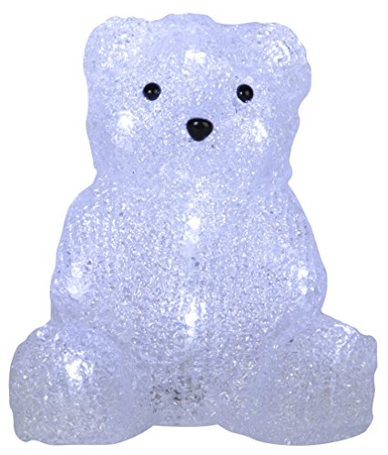 LED-Acrylbär "Crystal Bear", 16 cool light LED, sitzend ca. 17 x 15 cm, batteriebetrieben von Star