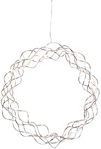 LED-Dekoleuchte "Curly Dewdrops" ca. 30 x 30 cm, 30 warmwhite LED, Material: Metall, chromfarben, transparentes Kabel mit Trafo von Star