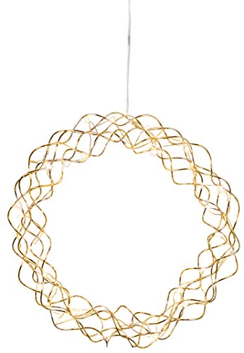 Star LED-Dekoleuchte Curly Dewdrops ca. 30 x 30 cm, 30 warmwhite LED, Material: Metall, messingfarben, transparentes Kabel mit Trafo Star LED-Dekoleuchte Curly Dewdrops ca. 30 x 30 cm, 30 warmwhite LED, Material: Metall, messingfarben, transparentes Kabel mit Trafo von Star