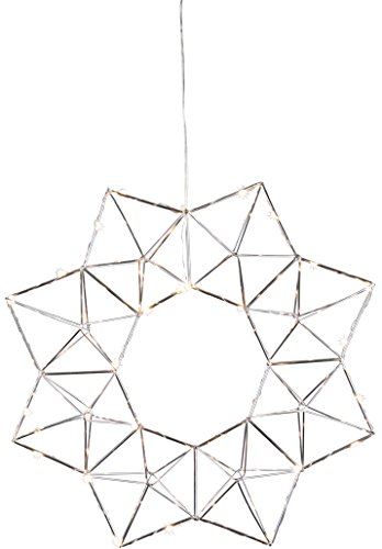 Star LED-Drahtstern Edge ca. 40 cm Ø, 30 warmwhite LED, Material: Metall, chromfarben, transparentes Kabel mit Trafo Star LED-Drahtstern Edge ca. 40 cm Ø, 30 warmwhite LED, Material: Metall, chromfarben, transparentes Kabel mit Trafo von Star