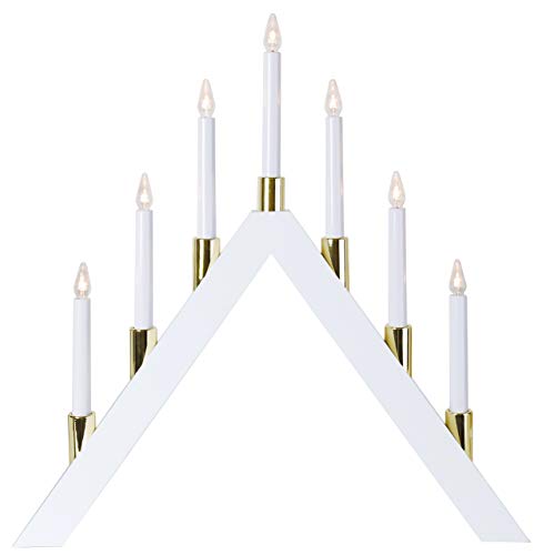 LED-Fensterleuchter "Halla", 7 warmwhite LED Material: Eiche, Farbe: weiss, ca. 53 x 53 cm von Star
